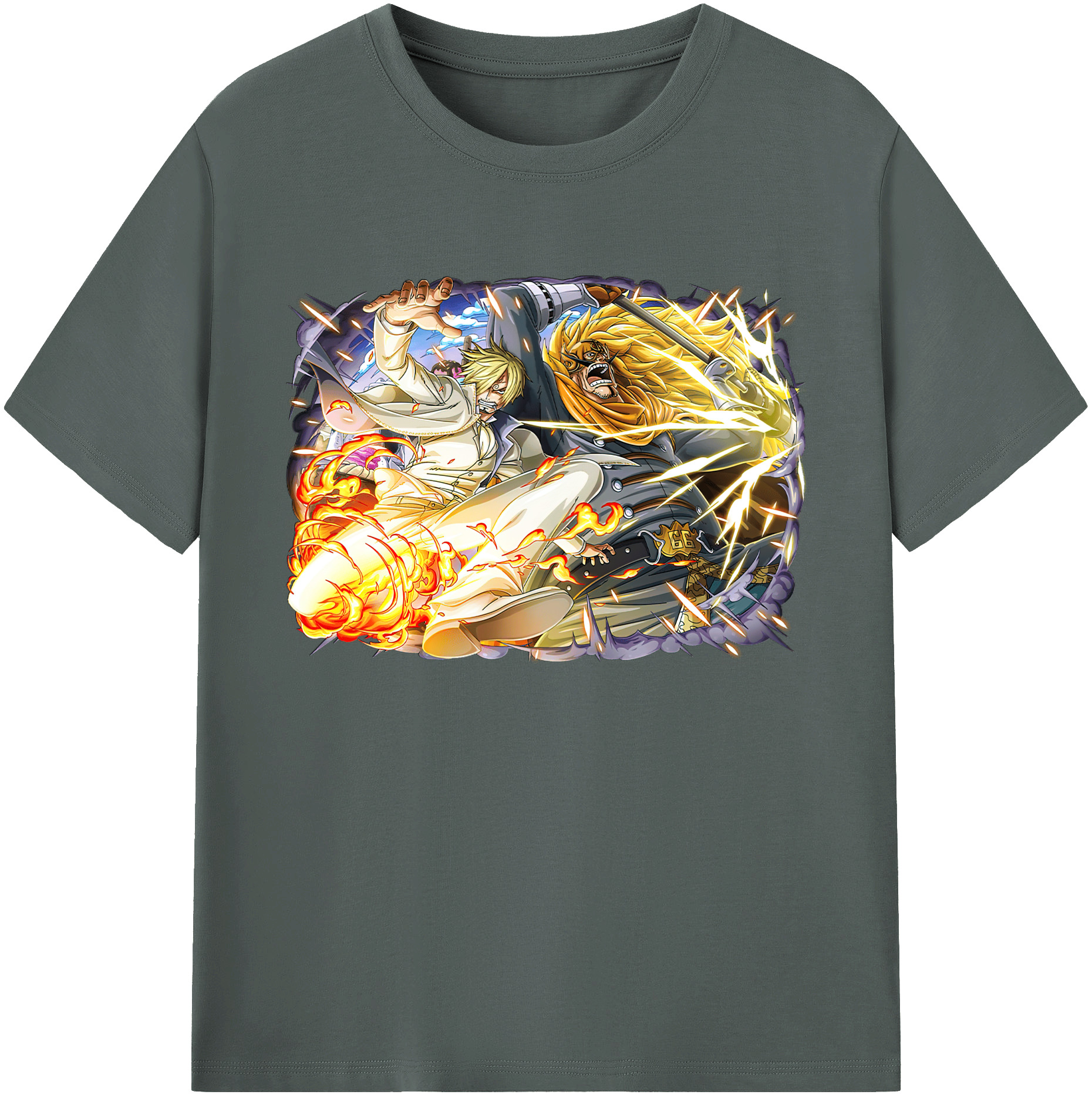 （画像用） ワンピース サンジ ONE PIECE Sanji 綿100％ メンズ半袖Tシャツ｜肌触りやわらか＆通気性